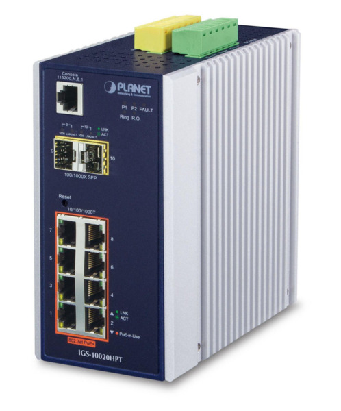 Planet IGS-10020HPT IP30 Industrial L2+/L4 8-Port