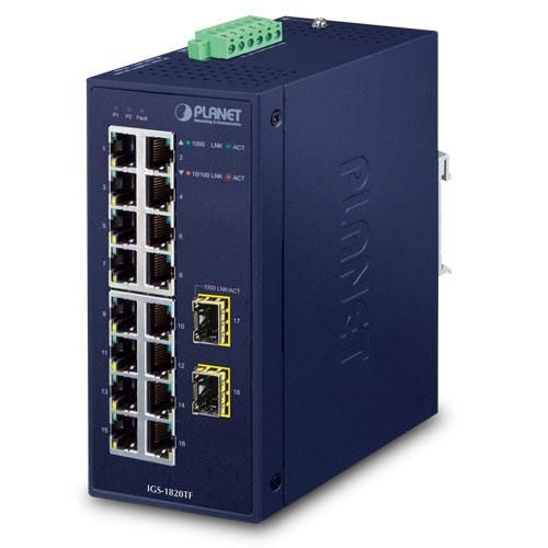Planet IGS-1820TF IP30 Industrial 16-Port