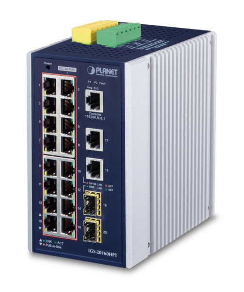 Planet IGS-20160HPT IP30 Industrial L2+/L4 16-P
