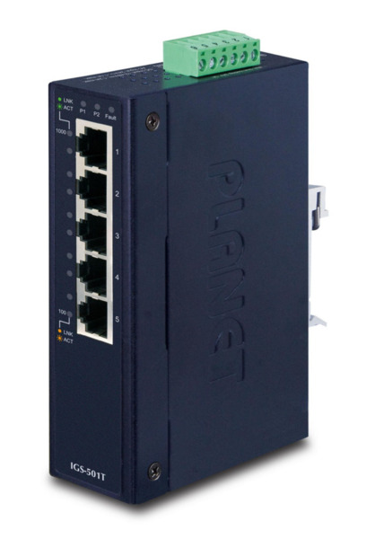 Planet IGS-501T IP30 Slim type 5-P Industrial