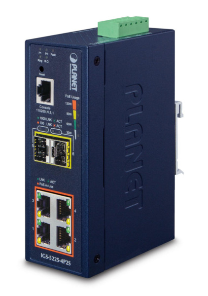 Planet IGS-5225-4P2S IP40 Industrial L2+/L4 4-Port