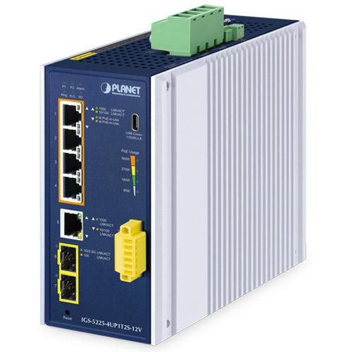 Planet IGS-5225-4UP1T2S-12V Industrial L2+ 4-Port