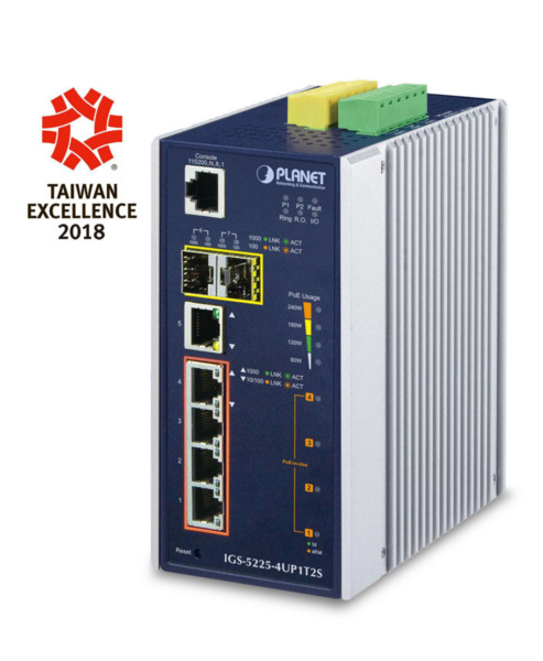 Planet IGS-5225-4UP1T2S IP30 Industrial L2+/L4 4-Port
