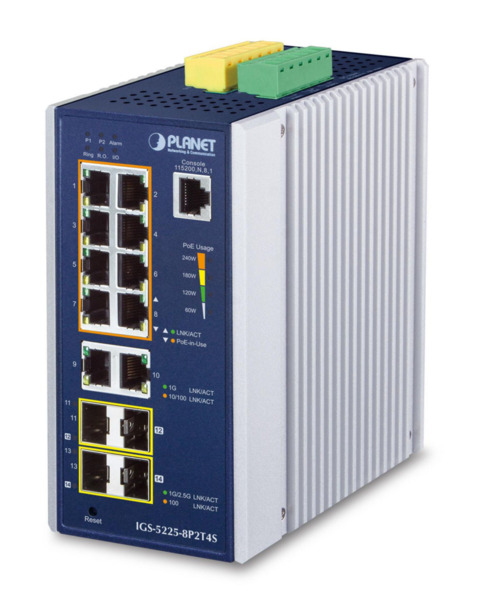 Planet IGS-5225-8P2T4S IP30 Industrial L2+/L4 8-Port