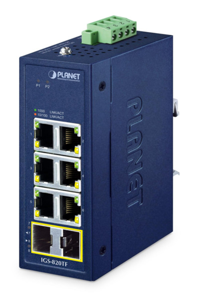 Planet IGS-820TF IP30  Compact size 6-Port
