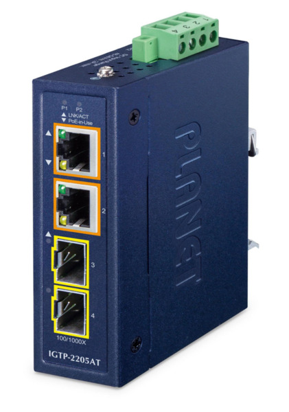 Planet IGTP-2205AT IP30 Compact size 2-Port