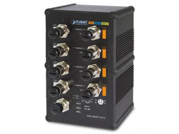 Planet ISW-804PT-M12 IP67 rated 8-Port 10/100Mbps
