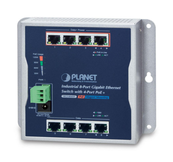Planet WGS-804HP IP30 8-P Gigabit Wall-mount
