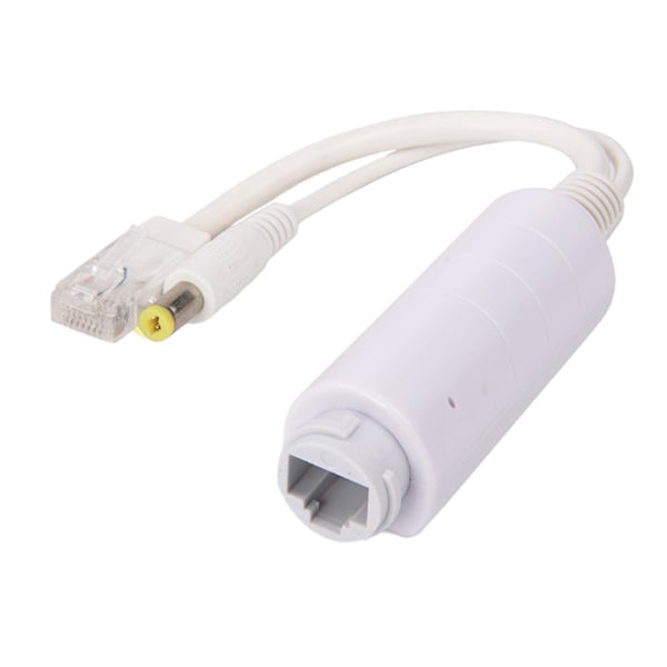 PoE Splitter
 - Para cámaras IP no PoE
 - Entrada RJ45 (PoE) / Salida RJ45 y jack  - Velocidad 10/100Mbps - Potencia máx 15 W /