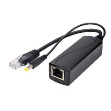 PoE Splitter
 - Para cámaras IP no PoE
 - Entrada RJ45 (PoE) / Salida RJ45 y jack  - Velocidad 10/100Mbps - Potencia máx 30 W /