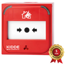 Pulsador analogico inteligente con aislador. Serie Excellence. Incluye caja superficie. Color rojo