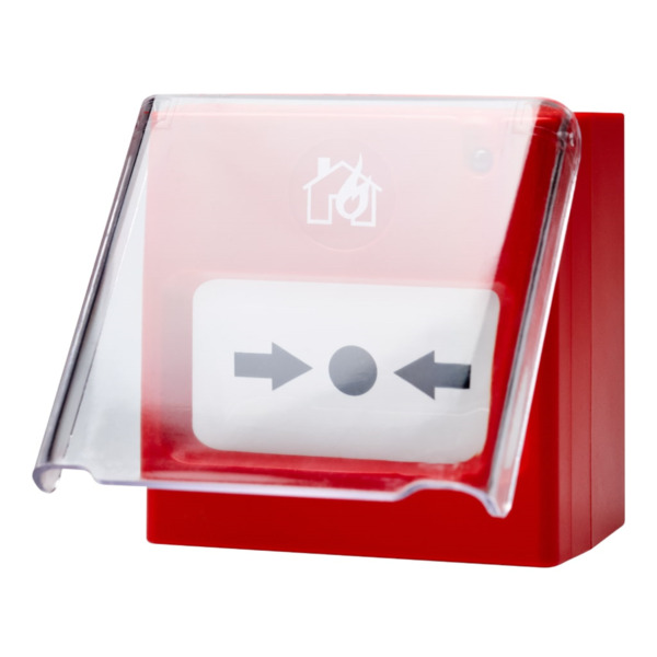Pulsador analógico rearmable con aislador. Incluye llave rearme y tapa transparente (1)