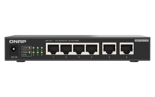 QNAP QSW-2104-2T-R2 switch No administrado 10G Ethernet (100/1000/10000) Escritorio Negro (1)