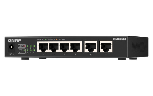QNAP QSW-2104-2T-R2 switch No administrado 10G Ethernet (100/1000/10000) Escritorio Negro (2)