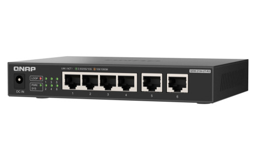 QNAP QSW-2104-2T-R2 switch No administrado 10G Ethernet (100/1000/10000) Escritorio Negro (4)