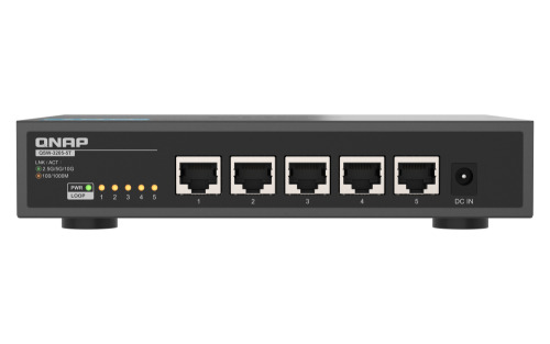 QNAP QSW-3205-5T switch No administrado 10G Ethernet (100/1000/10000) Escritorio Negro (1)
