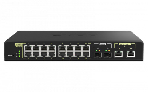 QNAP QSW-M2116P-2T2S switch Gestionado L2 Energía sobre Ethernet (PoE) Negro