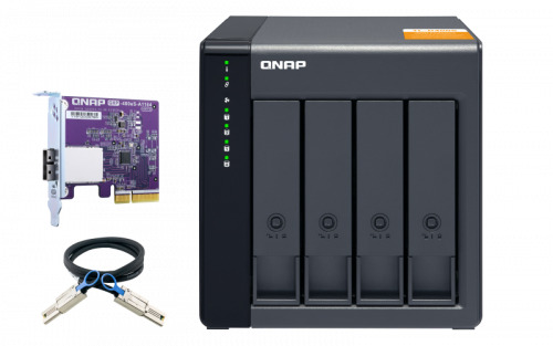 QNAP TL-D400S caja para disco duro externo Carcasa de disco duro/SSD Negro, Gris 2.5/3.5"