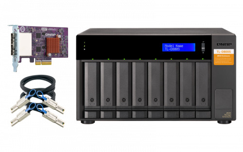 QNAP TL-D800S caja para disco duro externo Carcasa de disco duro/SSD Negro, Gris 2.5/3.5"