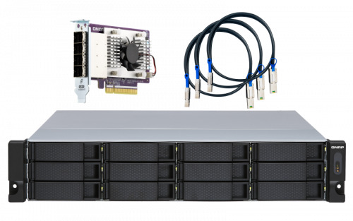 QNAP TL-R1200S-RP caja para disco duro externo Carcasa de disco duro/SSD Negro, Gris 2.5/3.5"