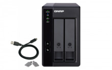 QNAP TR-002 unidad de disco multiple Negro