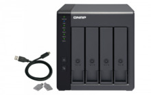 QNAP TR-004 unidad de disco multiple Negro
