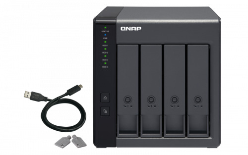 QNAP TR-004 unidad de disco multiple Negro