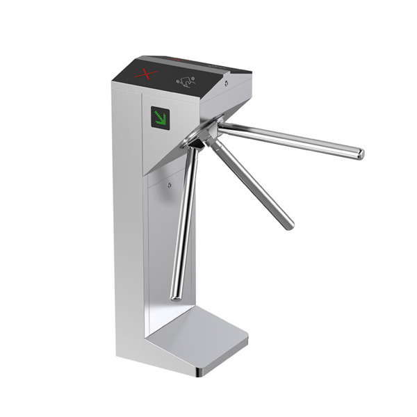 QUALICA CAN-60 Torniquete trípode bidireccional en acero inoxidable 304, con señalización LED, caída automática del brazo en eme