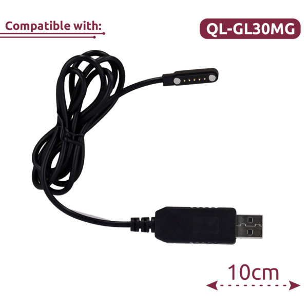 QUECLINK QL-GL30MG-UC Cable de datos magnético - Compatible con QL-GL30MG - Longitud 102cm