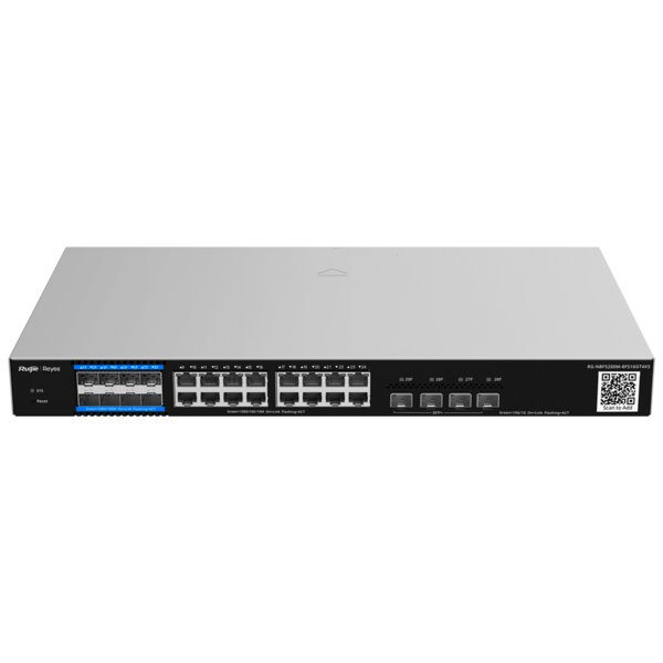 Reyee E-Lighten Switch Cloud Capa 3 - 16 puertos RJ45 Gigabit + 4 puertos SFP+ 10 Gbps - 8 Puertos SFP E-Lighten (PON/Ethernet)