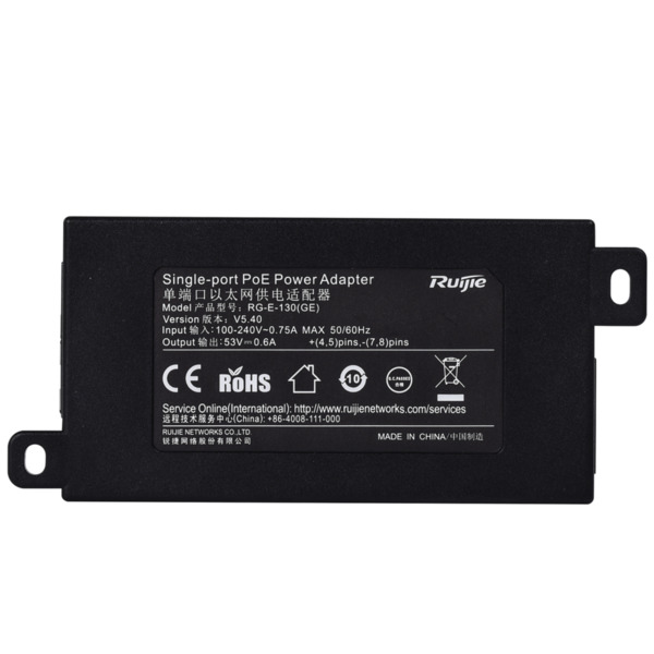 REYEE RG-E-130GE Ruijie - Inyector PoE IEEE802.3at - Puertos RJ45 10/100/1000 Mbps - Potencia 30 W - Distancia máxima 100 m - Di (7)