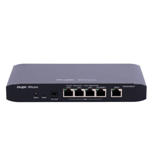 REYEE RG-EG105G-P Reyee Router Controlador Cloud -  5 Puertos RJ45 10/100 /1000 Mbps - 4 Puertos PoE+ 802.3af/at / Máximo 54W - (3)