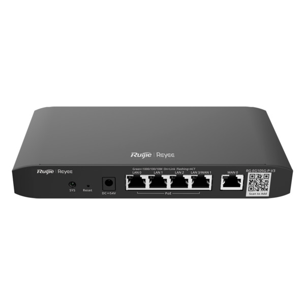 REYEE RG-EG105G-P-V3 Reyee Router PoE Controlador Cloud - 4 Puertos PoE+ RJ45 GE + 2 Puertos RJ45 GE - 5 Puertos RJ45 10/100 /10