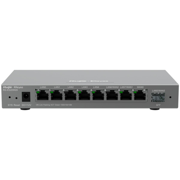 REYEE RG-EG209GS Reyee Router Controlador Gestionable - 8 Puertos RJ45 10/100 /1000 Mbps - 1 Puerto SFP LAN/WAN - Admite hasta 4 (3)
