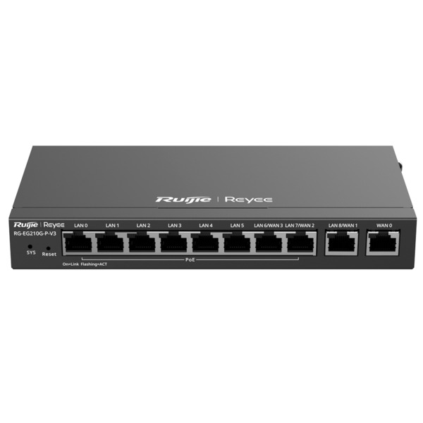 REYEE RG-EG210G-P-V3 Reyee Router PoE Controlador Cloud - 8 Puertos PoE+ RJ45 GE + 2 Puertos RJ45 GE - 10 Puertos RJ45 10/100 /1