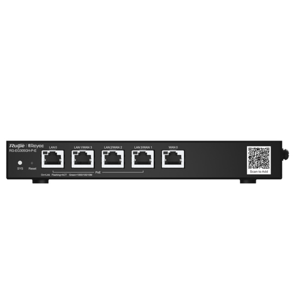 REYEE RG-EG305GH-P-E Reyee Router PoE Controlador Cloud - 4 Puertos PoE+ LAN + 1 Puerto WAN - 5 Puertos RJ45 10/100 /1000 Mbps - (1)