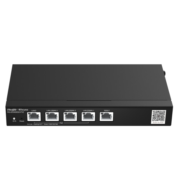 REYEE RG-EG305GH-P-E Reyee Router PoE Controlador Cloud - 4 Puertos PoE+ LAN + 1 Puerto WAN - 5 Puertos RJ45 10/100 /1000 Mbps -