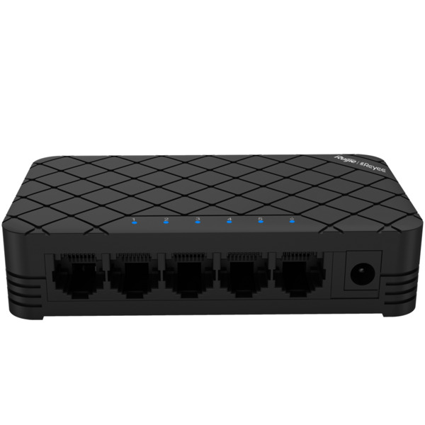REYEE RG-ES05 Reyee Switch Sobremesa - Carcasa Plástico - 5 puertos RJ45 - Velocidad 10/100 Mbps - Plug and Play - Tecnología ah
