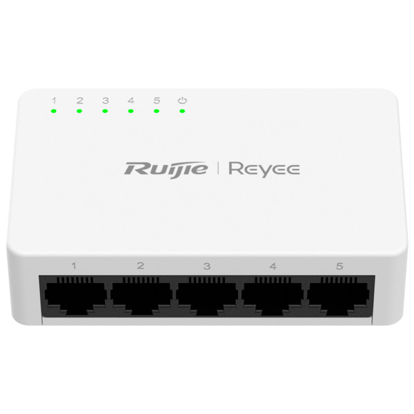 REYEE RG-ES05F Reyee Switch Sobremesa - Carcasa Plástico - 5 puertos RJ45 - Velocidad 10/100 Mbps - Plug and Play - Tecnología a