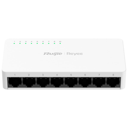 Comprar REYEE RG-ES08F Reyee Switch Sobremesa - Carcasa Plástico - 8 puertos RJ45 - Velocidad 10/100 Mbps - Plug and Play - Tecnología ahorro de energía
