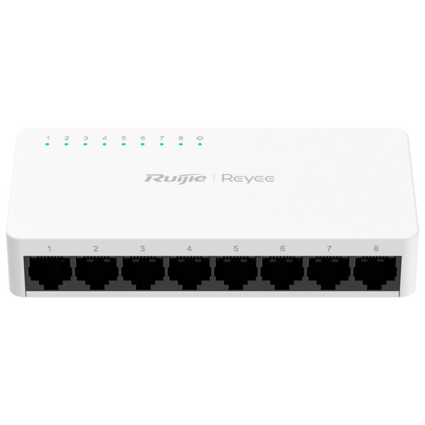 REYEE RG-ES08F Reyee Switch Sobremesa - Carcasa Plástico - 8 puertos RJ45 - Velocidad 10/100 Mbps - Plug and Play - Tecnología a