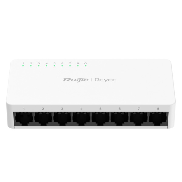 REYEE RG-ES08G-L Reyee Switch Sobremesa - Carcasa Plástico - 8 puertos RJ45 - Velocidad 10/100/1000 Mbps - Plug and Play - Tecno