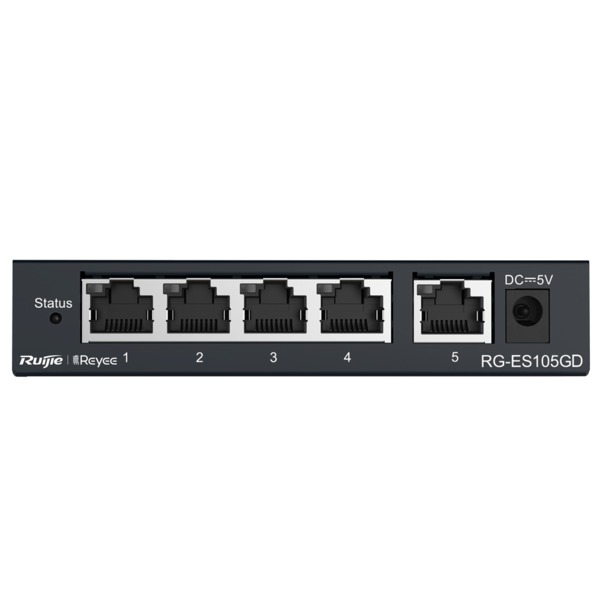 REYEE RG-ES105GD Reyee Switch Sobremesa - Carcasa Metal - 5 puertos RJ45 - Velocidad 10/100/1000 Mbps - Plug and Play - Tecnolog (1)