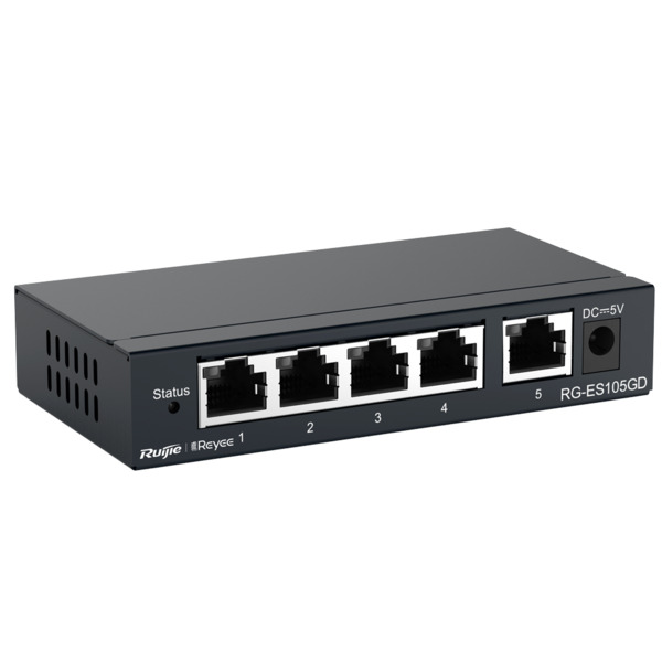 REYEE RG-ES105GD Reyee Switch Sobremesa - Carcasa Metal - 5 puertos RJ45 - Velocidad 10/100/1000 Mbps - Plug and Play - Tecnolog (3)