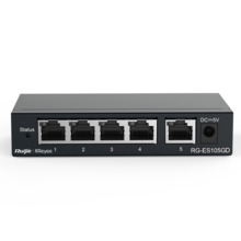 REYEE RG-ES105GD Reyee Switch Sobremesa - Carcasa Metal - 5 puertos RJ45 - Velocidad 10/100/1000 Mbps - Plug and Play - Tecnolog