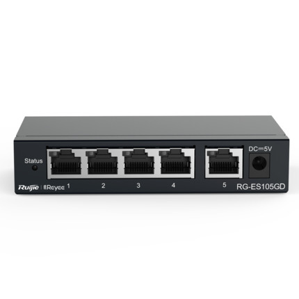 Comprar REYEE RG-ES105GD Reyee Switch Sobremesa - Carcasa Metal - 5 puertos RJ45 - Velocidad 10/100/1000 Mbps - Plug and Play - Tecnología ahorro de energía