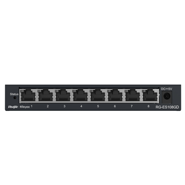 REYEE RG-ES108GD Reyee Switch Sobremesa - Carcasa Metal - 8 puertos RJ45 - Velocidad 10/100/1000 Mbps - Plug and Play - Tecnolog (1)