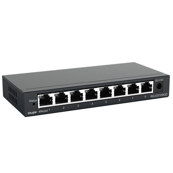 REYEE RG-ES108GD Reyee Switch Sobremesa - Carcasa Metal - 8 puertos RJ45 - Velocidad 10/100/1000 Mbps - Plug and Play - Tecnolog (3)