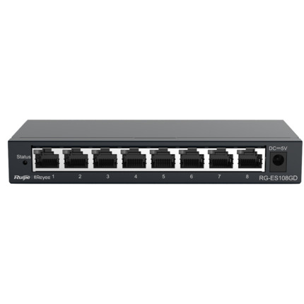 Comprar REYEE RG-ES108GD Reyee Switch Sobremesa - Carcasa Metal - 8 puertos RJ45 - Velocidad 10/100/1000 Mbps - Plug and Play - Tecnología ahorro de energía