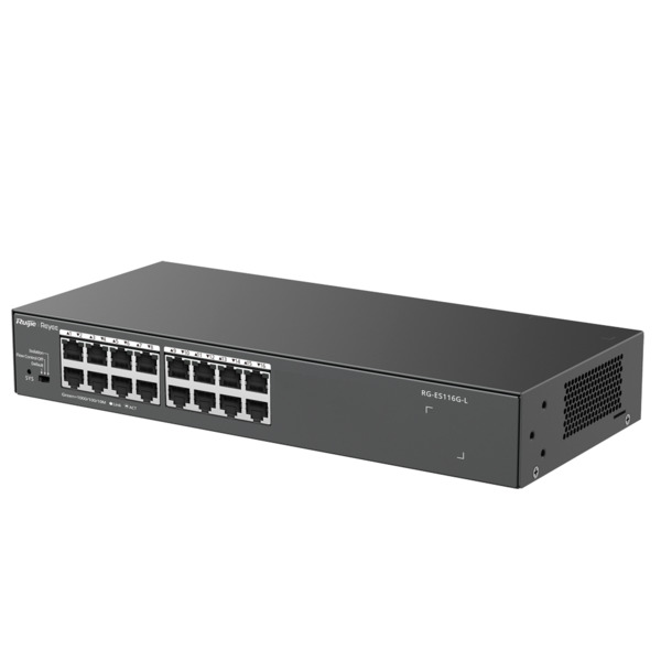 REYEE RG-ES116G-L Reyee Switch Sobremesa - Carcasa Metal - Enrackable - 16 puertos RJ45 - Velocidad 10/100/1000 Mbps - Plug and (1)